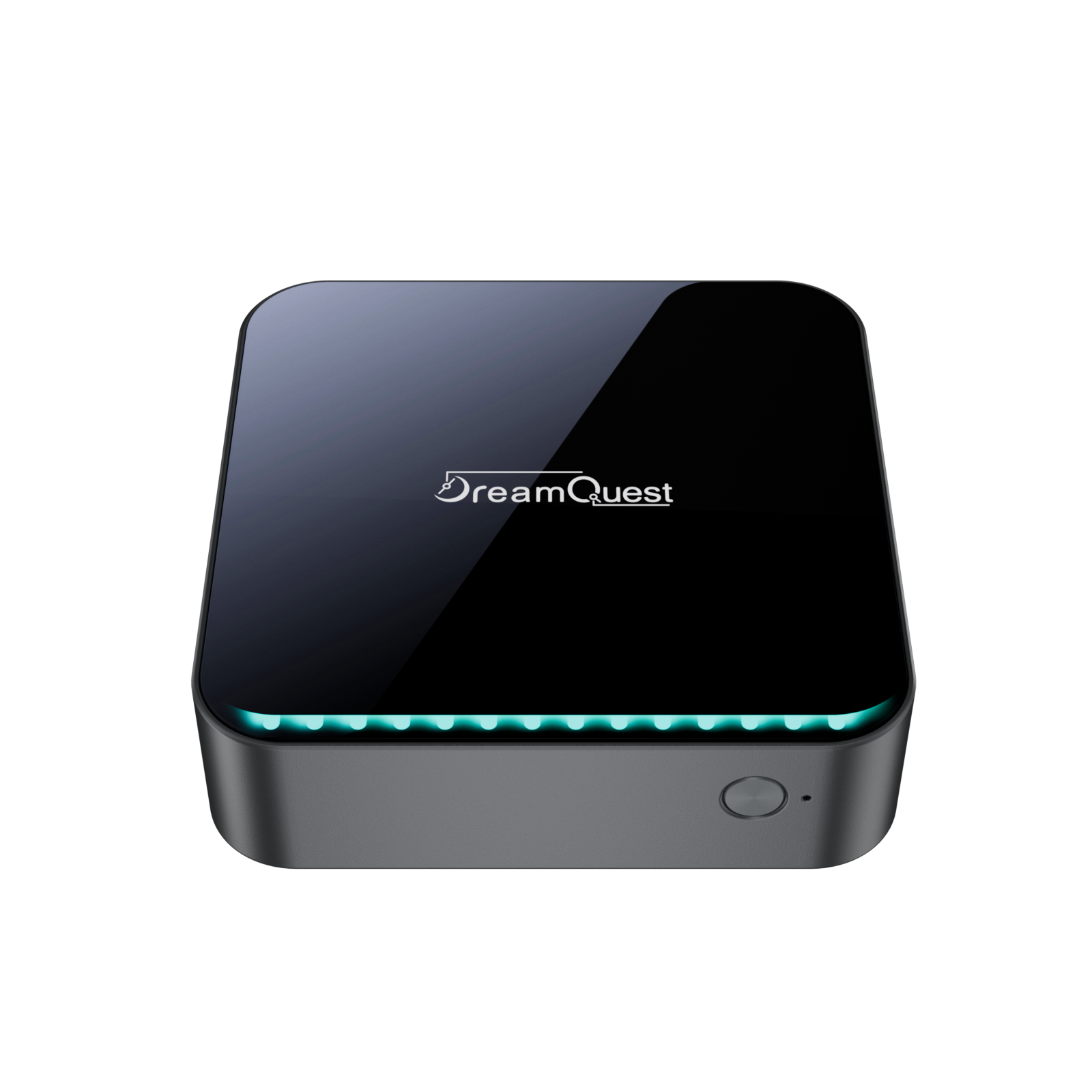 Sleek black DreamQuest Office N95 Mini PC with illuminated front and power button