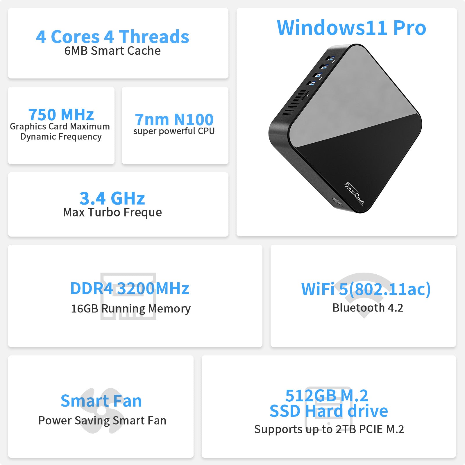 DreamQuest Pro Plus N150 Mini PC