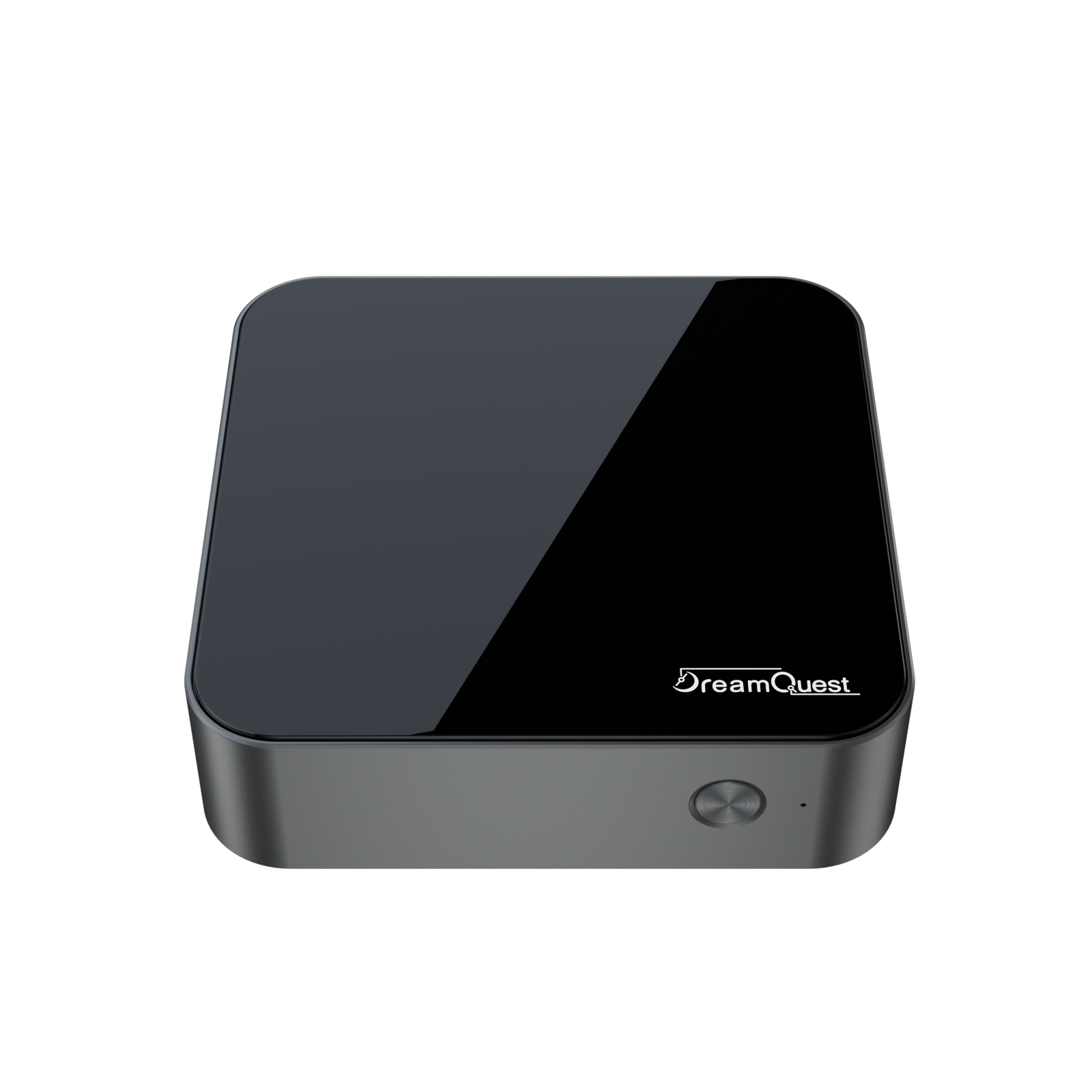 DreamQuest Pro Plus N100 Mini PC compact black high-performance Intel N100 processor with glossy top and power button
