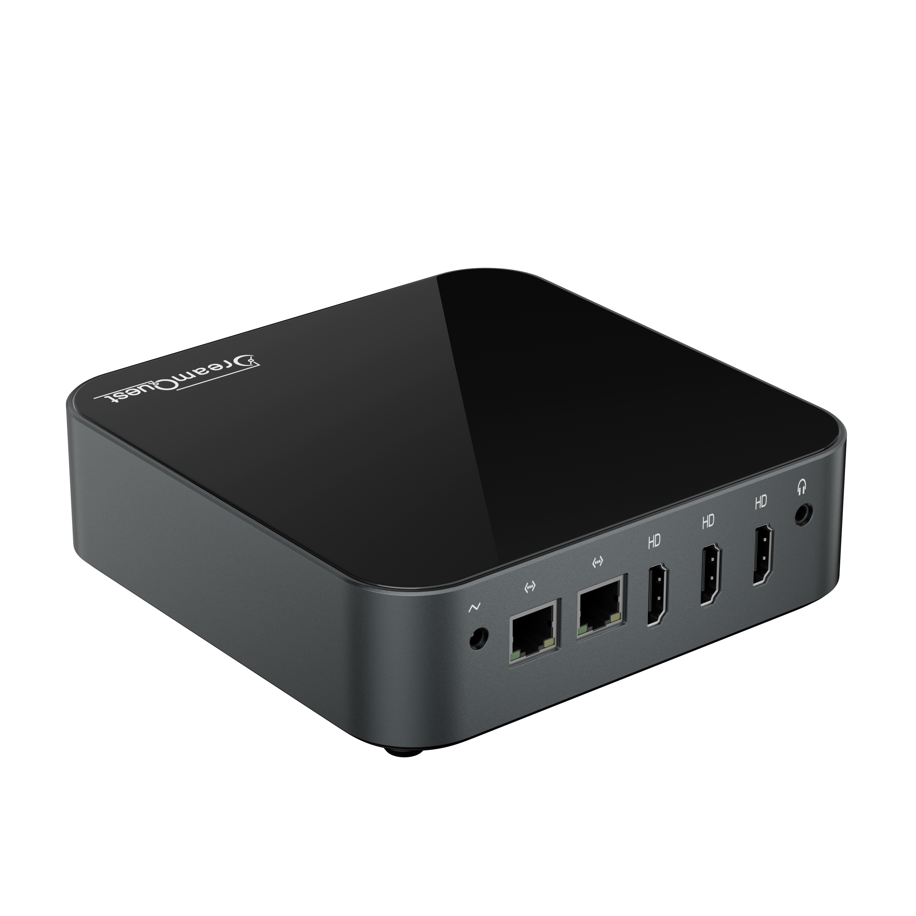 DreamQuest Pro N95 Mini PC product image showing compact black desktop unit