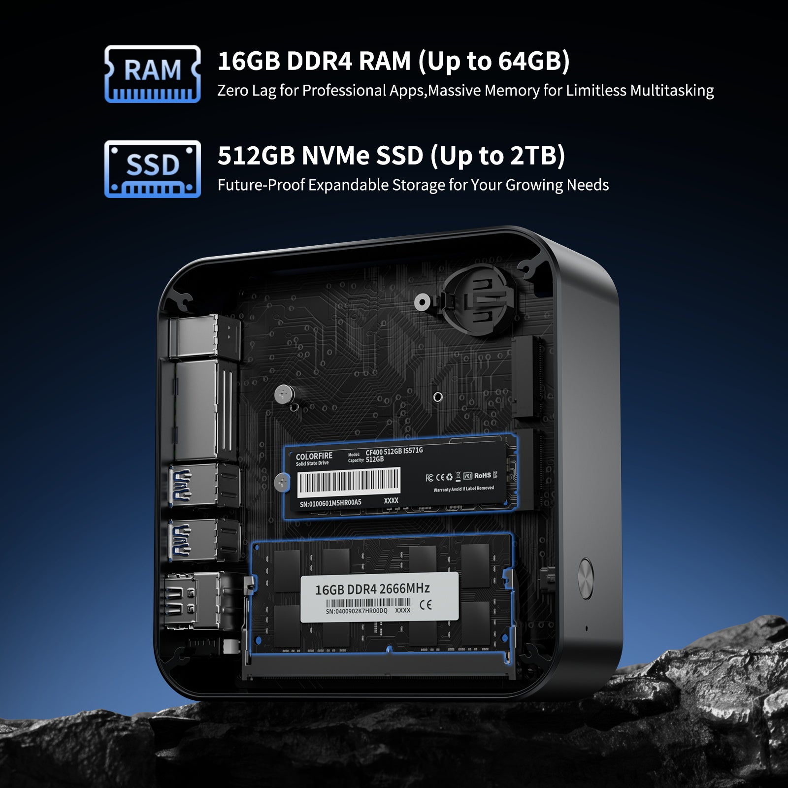 DreamQuest Pro size comparison palm-scale mini desktop