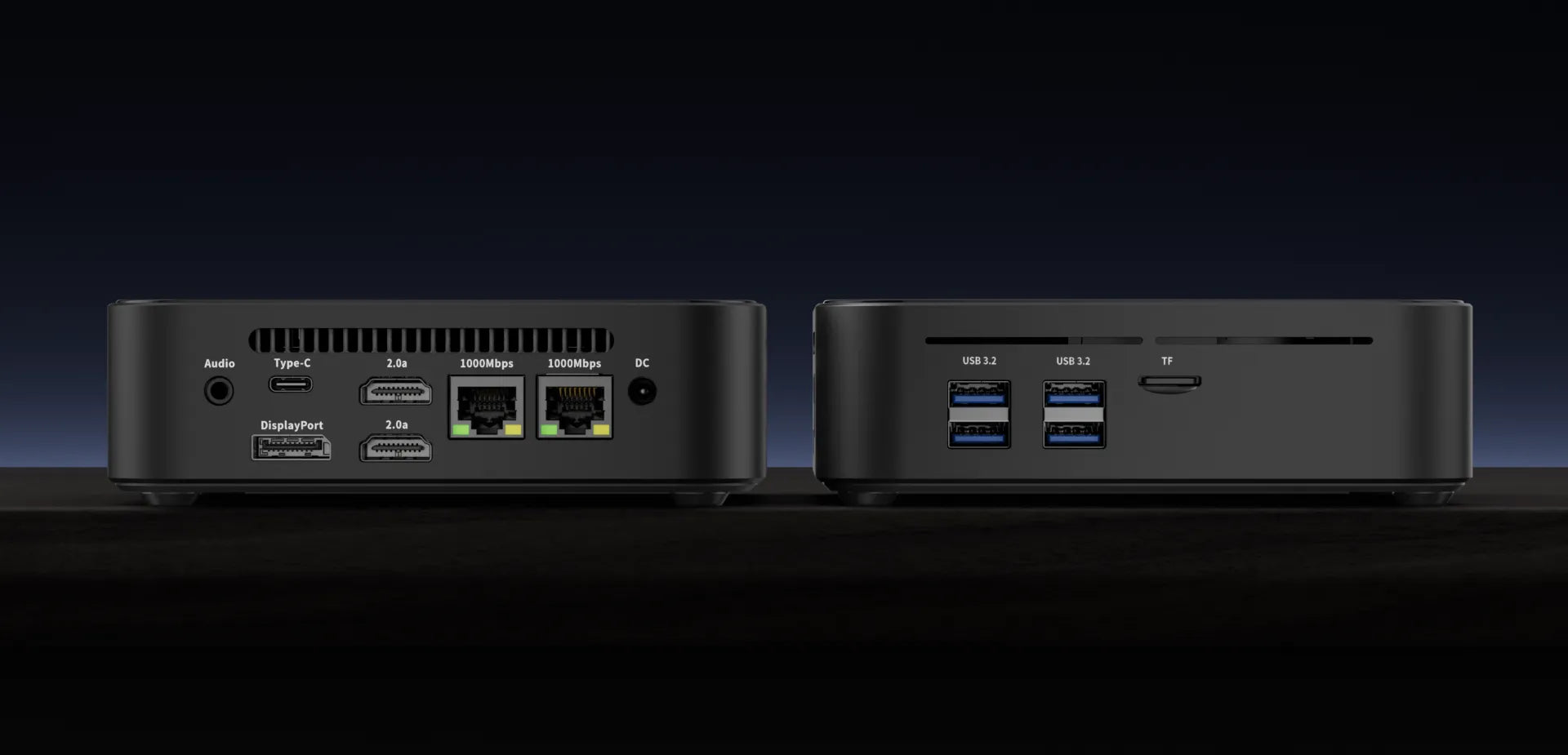 DreamQuest Pro Plus N100 Mini PC connected to a monitor, keyboard, and mouse, perfect for office environments